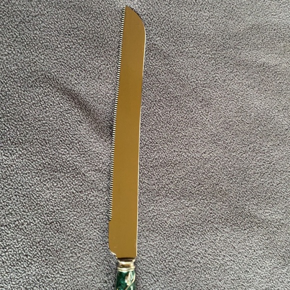 Cake Knife Enamelware & Crystal Server Slicer - Picture 3 of 11